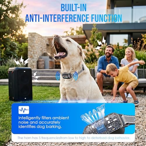Automatic Anti-Bark Collar – 7 Sensitivity Levels (11–120 lbs)
