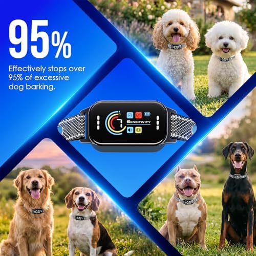 Dog Bark Collar 2 Pack, Auto Anti Barking Collar for Large Medium Small Dogs 11-120lbs, 7 Sensitivity Levels, 5 Safe Training Modes, Humane Bark Training Collar