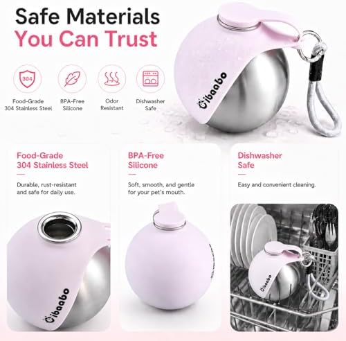 2 in 1 Portable Dog Water Bottle with Bowl, 10 oz Stainless Steel No-Spill Travel Pet Water Dispenser with Collapsible Silicone Bowl for Small Dog & Puppy Walking Hiking Outdoor