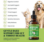 Slippery Elm for Dogs and Cats - Soothing Digestive Relief and Gut Support - Stomach Comfort and Throat Support - Herbal Drops for Pets - Easy to Use - Bacon Flavored - 2 fl oz