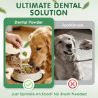 Dog Dental Powder, Dog Teeth Cleaning & Dental Powder for Cats, Natural Herbal Oral Care, Reduces Tartar, Plaque and Bad Breath, No Brush Needed, Pet Food Additive for Dog & Cat Oral Health (2.75oz)