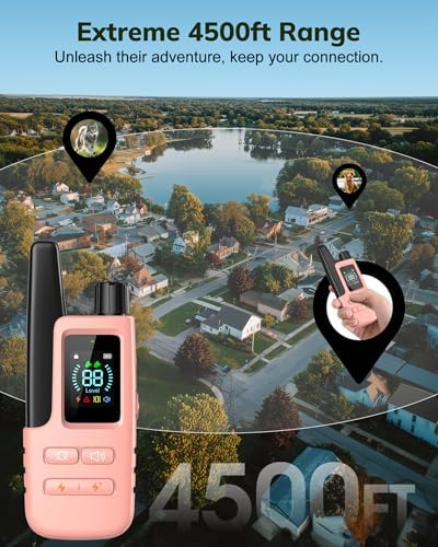Shock Collar for Dogs - 4200ft Dog Training Collar with Remote, Rechargeable Electric Ecollar for Small Medium Large Dogs with Beep, Vibration, Safe Shock Modes (Pink)