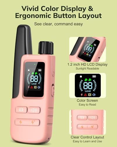 Shock Collar for Dogs - 4200ft Dog Training Collar with Remote, Rechargeable Electric Ecollar for Small Medium Large Dogs with Beep, Vibration, Safe Shock Modes (Pink)