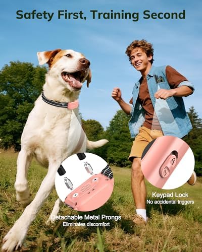 Shock Collar for Dogs - 4200ft Dog Training Collar with Remote, Rechargeable Electric Ecollar for Small Medium Large Dogs with Beep, Vibration, Safe Shock Modes (Pink)