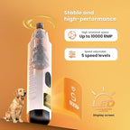 2026 New Silent Groom Pro Dog Nail Grinder, 5-Speed Dog Nail Grinder with Led Light, 40 db Quiet Painless Paws Grooming for Small Medium Large Dogs, USB Rechargeable