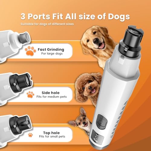 2026 New Silent Groom Pro Dog Nail Grinder, 5-Speed Dog Nail Grinder with Led Light, 40 db Quiet Painless Paws Grooming for Small Medium Large Dogs, USB Rechargeable