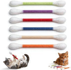 6Pack Cotton Swabs Cat Toys with Catnip, Giant Qtip Chew Sticks & Teething Ropes for Boredom Relief, Durable Interactive Felt Kitty Kicker Toy for Exercise.