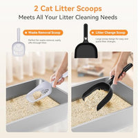 Stainless Steel High-Sided Cat Litter Box with Scoop (Gray)