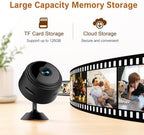 Hidden Camera, Spy Camera - 1080p HD WiFi Wireless Tiny Indoor Security Mini Cam with Night Vision & PIR Motion Detection - Nanny Cam for Baby/Pet/Home/Office Monitoring.Black
