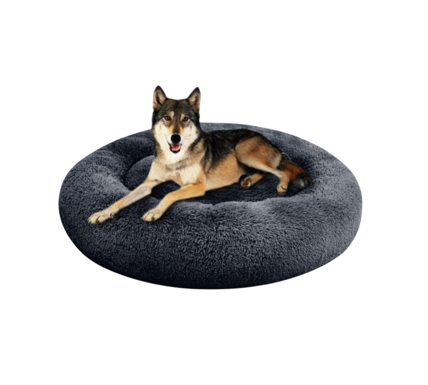 Plush Calming Donut Dog Beds for Small Dogs, Medium, Large & X-Large Breeds, Comfy Cuddler Dog Bed and Cat Bed in Faux Fur, Washable, Multiple Sizes S-XXL
