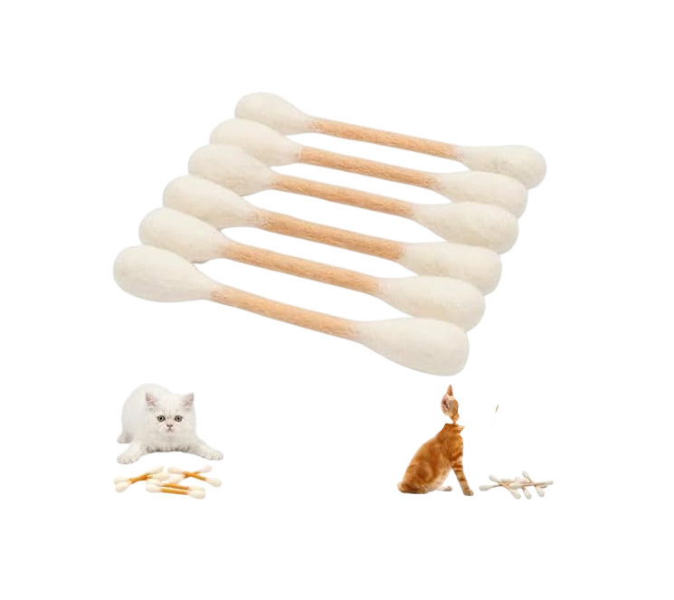 Cotton Swabs Cat Toys with Catnip, 6 Pk Giant Kitten Chew Sticks for Indoor Boredom, Durable Dental Teething Ropes, Big Interactive Felt Kitty Kicker Play Lover Gift Accessories