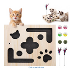 Cat Toys for Indoor Cats - Cat Nail File Box with Interactive Cat Toys, 2026 Upgraded Cat Puzzle Feeder Scratch Puzzle Toy for Indoor Cats, Natural Claw Care with 2 Wand Toys&Catnip Ball&4 Bell Ball