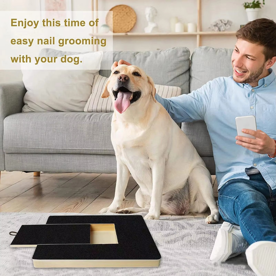 Interactive Dog Nail Scratch Board with Treat Drawer