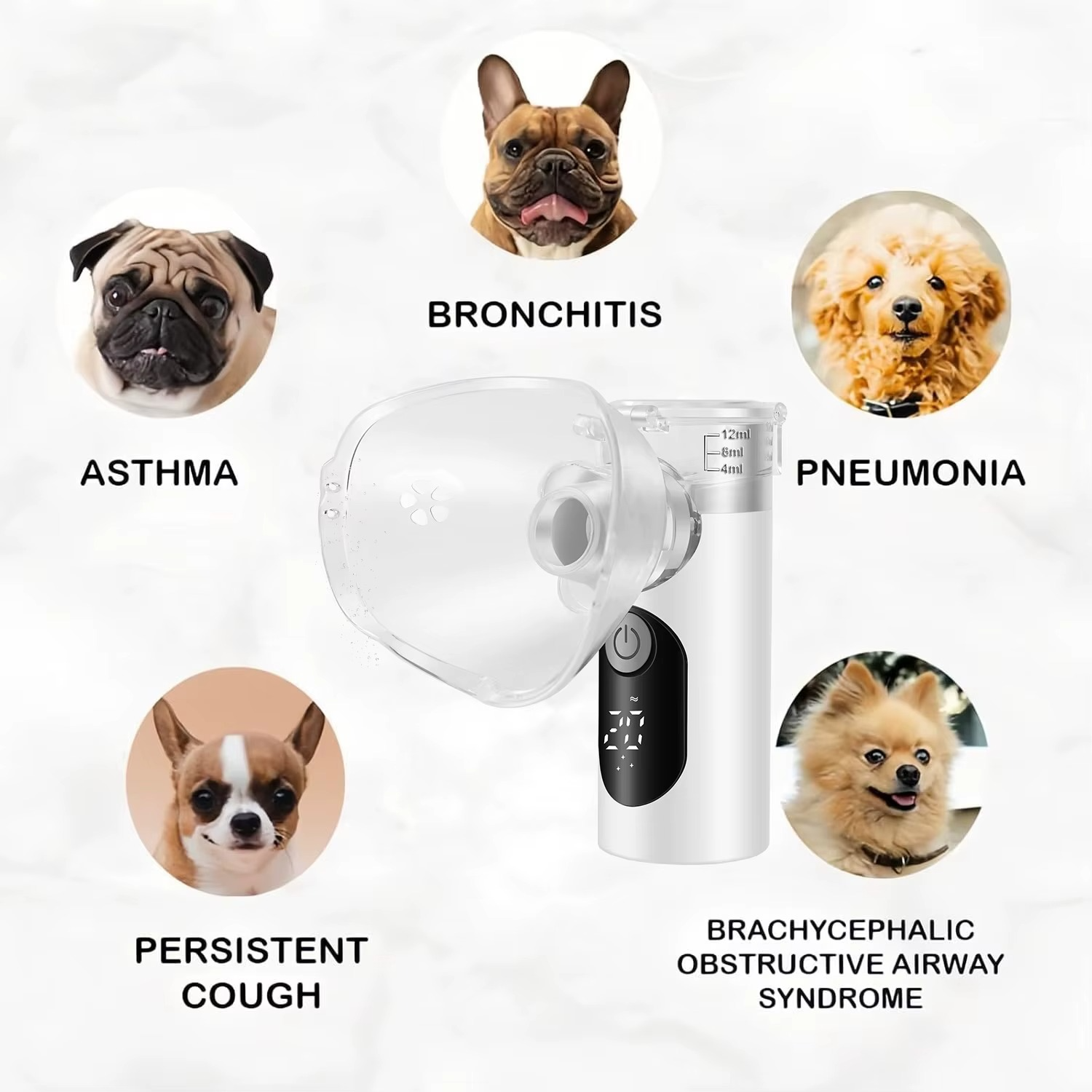 Cat Nebulizer for Breathing Problems, Low-Noise pet Spray, Suitable for Cats and Dogs (Small Cats and Small Dogs)