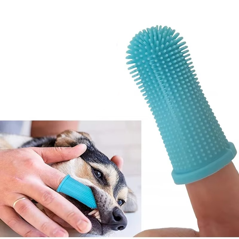 360° Finger Toothbrush for Dogs & Cats (Blue)