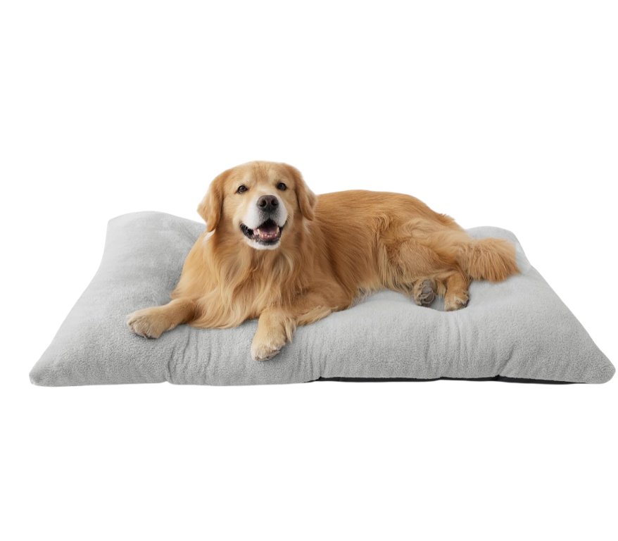 Washable XXL Dog Bed for Crate, Giant Comfort Fluffy Plush Pet Pillow Bed Kennel Pad with Non-Slip Bottom, Machine Washable Pet Sleeping Mat for Jumbo, Gray