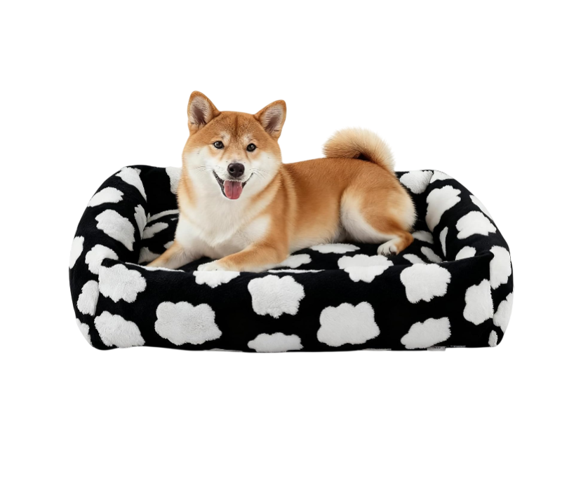 Orthopedic Rectangle Dog Bed with Zip Cover (Black)