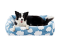 Small Dog Bed for Small Dogs, Rectangle Washable Orthopedic Dog Bed with Removable Zipper Cover, Cute Soft Calming Puppy Pet Bed with Jacquard Shaggy Plush & Non Skid Bottom