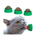 3 Pack Catnip Balls, Catnip Ball for Cats Wall, Edible Kitty Toys for Cats Lick, Safe Healthy Kitten Chew Toys, Teeth Cleaning Dental Cat Toys, Cat Wall Treats (Green)