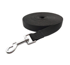 Nylon Training Dog Leash for Small Medium Large Dogs, 15ft 20ft 30ft 50ft Long Puppy Lead for Obedience Recall Training, Camping (20ft, Black)