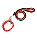 Dog Collar and Leash Set, Heavy Duty Nylon Braided Rope Strong 4 FT Dog Leash and Martingale Training Collar for Small Medium Large Dogs Training and Walking (Red & Black)