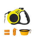 Dog Leash Automatic Telescopic Tractor Dog Tape, Pet Tape 10/16 FT Durable and Convenient, with Folding Bowl, Dispenser, Rubbish Bags, Suitable for Small and Medium Dogs