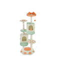 Cat Tree Tower, Multi-Functional Activity Center w/Cat Paw-Shaped Platform, Scratching Posts, 2 Condos and Dangling Balls for Indoor Cats to Relax