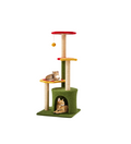 Flower Cat Tree 37in Cute Cat Tree Tower for Indoor Cats with 3 Sisal Covered Scratching Posts, Cozy Tower Condo, Padded Top Perch Green Fun Cat Tree Kitty Condo Cat Furniture for Indoor Cats