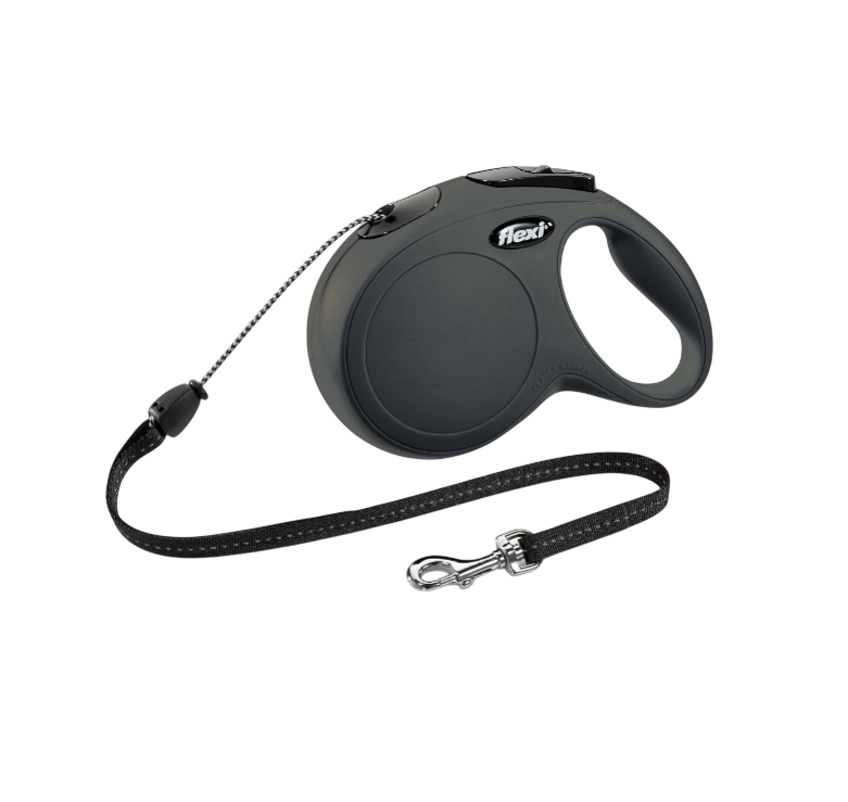 New Classic Retractable Dog Leash (Cord), 26 ft, Medium, Black
