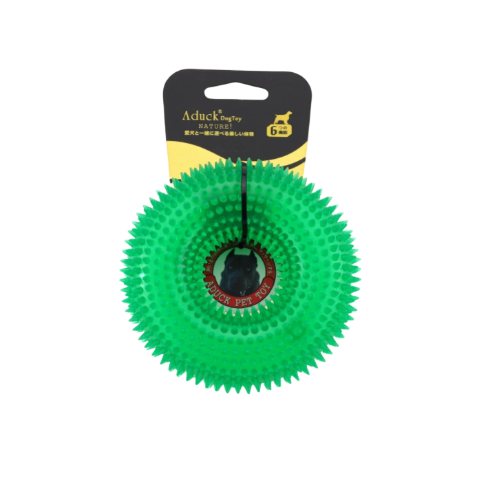 Dog Squeaky Chew Toys for Aggressive Chewers, Small Medium Large Dogs Teeth Cleaning Soft Natural Rubber Float Toy for Indoor Outdoor Water Pool, Donut Ring Design 4.92 inch, Crystal Blue Crystal Green