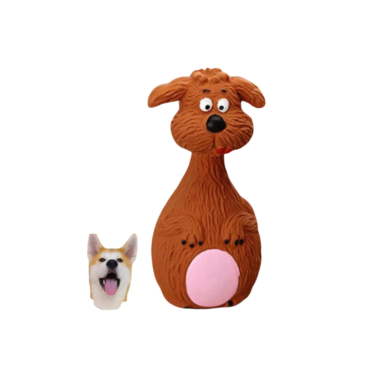 Latex Squeaky Puppy Toy (Brown Dog)