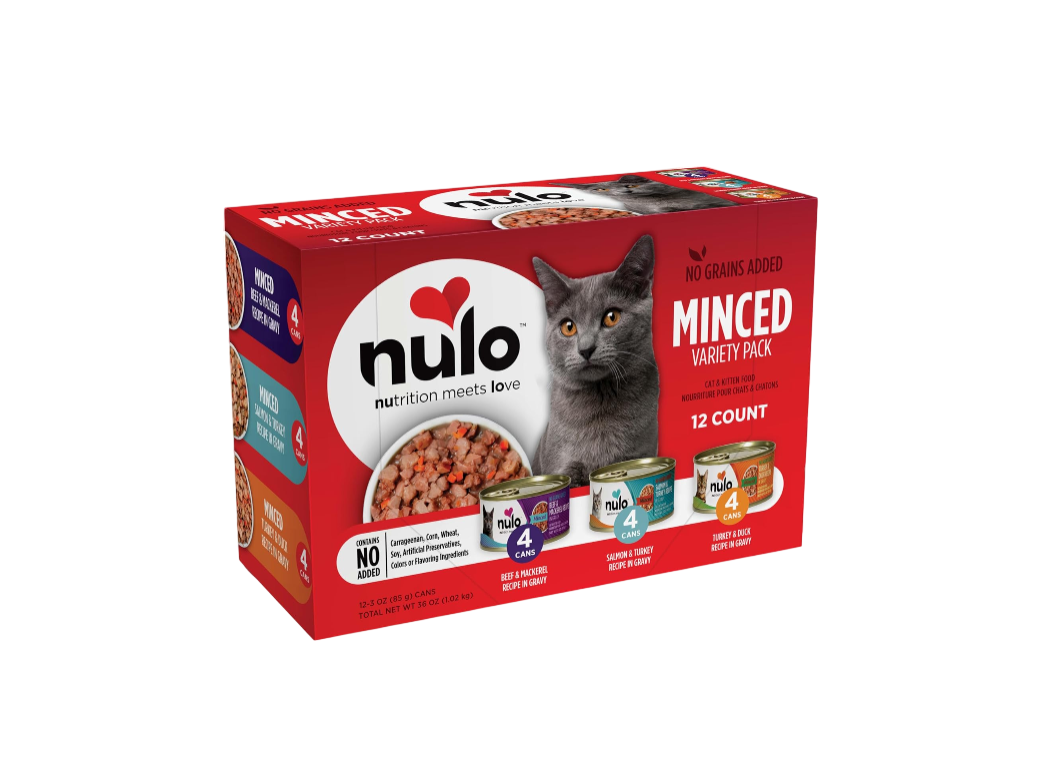 Variety Flavors Grain-Free Minced Wet Canned Cat Food, 3 Ounce (Pack of 12)