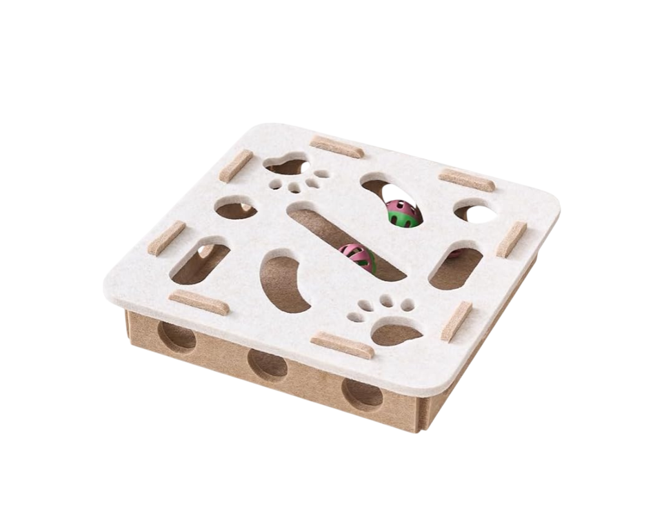 Interactive Cat Toy Puzzle Toys for Indoor Cats Felt Maze Box Kittern Toys Pet Cat Games Self Play Fun Exercise Hide Seek Moving Cat Toy for Bored Cats Encourages Hunting Instincts