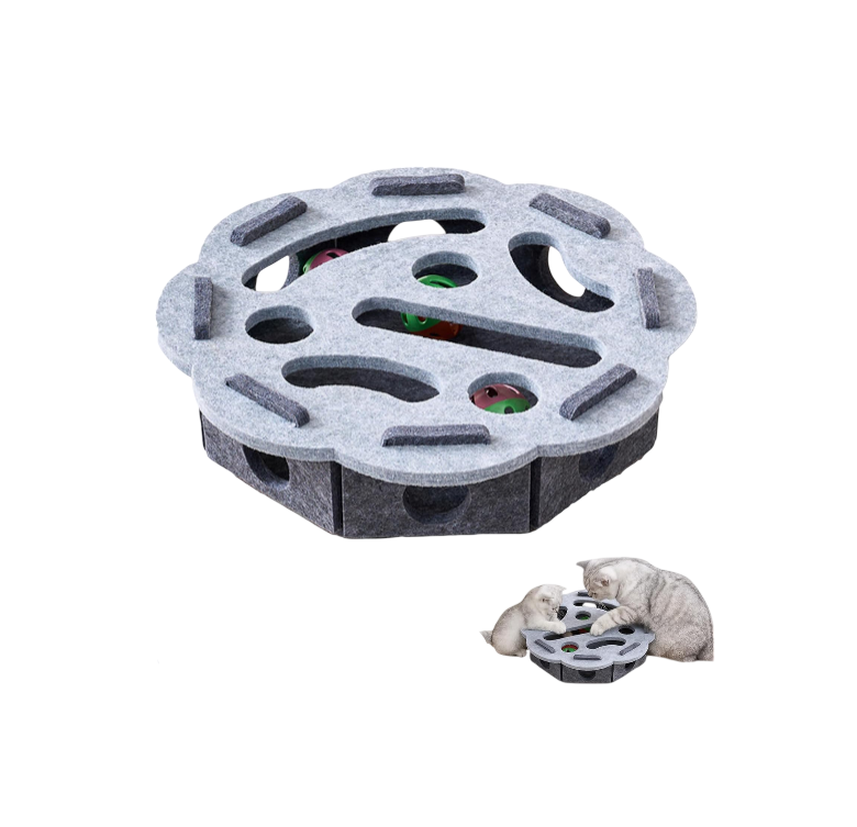 Interactive Cat Toy Puzzle Toys for Indoor Cats Felt Maze Box Kittern Toys s Self PPet Cat Gamelay Fun Exercise Hide Seek Moving Cat Toy for Bored Cats Encourages Hunting Instincts