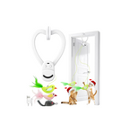 Interactive Cat Toys for Indoor Cats: Automatic Flying Bird Feather Wand Chase Exercise Enrichment Stimulation, USB Rechargeable Durable Safe Hanging Toy for Bored Kittens Adult Multi Cat Households