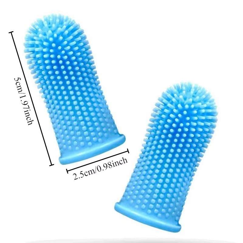 360° Finger Toothbrush for Dogs & Cats (Blue)