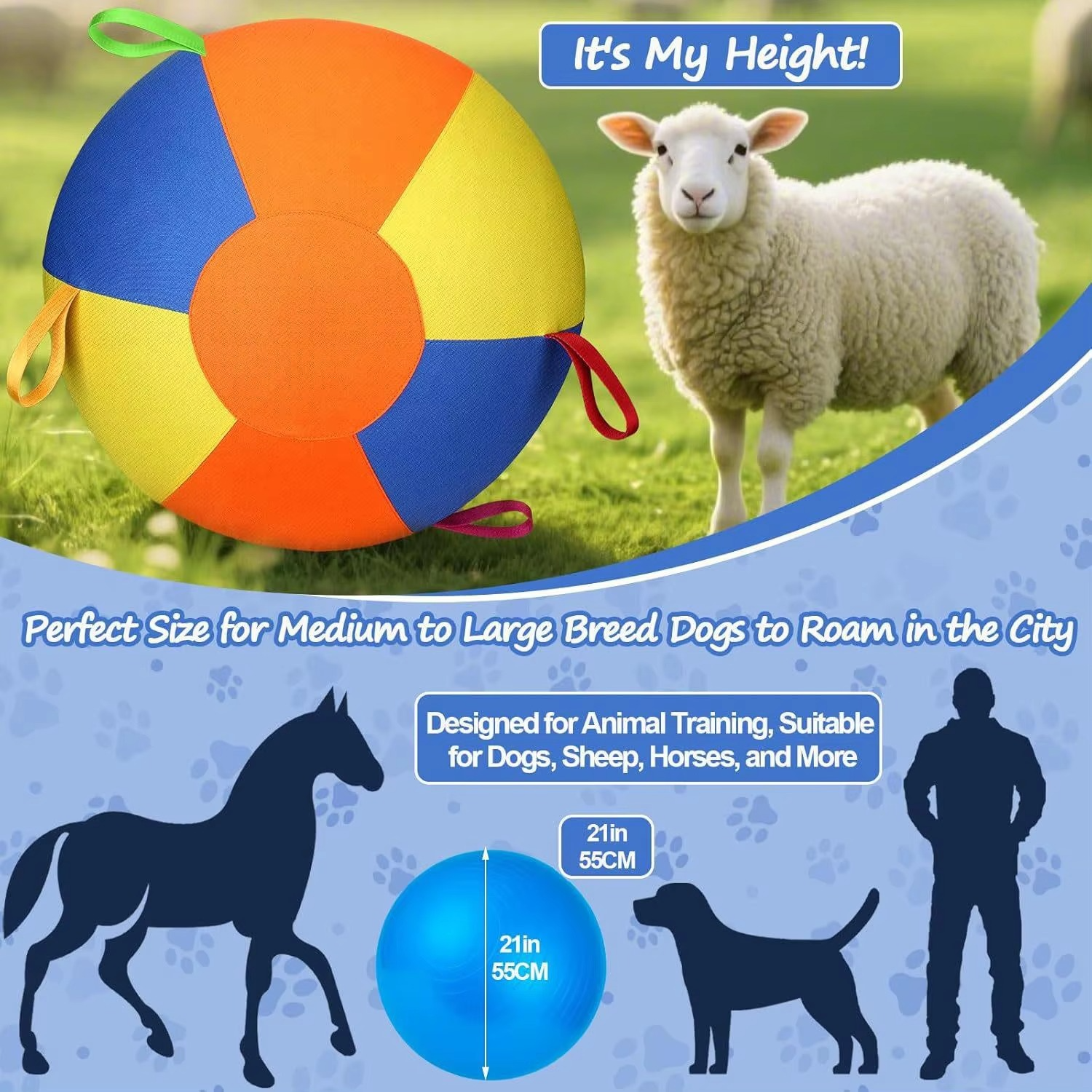 Inflatable Herding Ball for Dogs – Tear-Resistant, with Pump