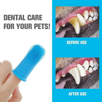 360° Finger Toothbrush for Dogs & Cats (Blue)