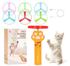 Cat Fetch Toy, Rechargeable Flying Disc Launcher with 6 Flying Discs, Cat Interactive Hunting Toys for Outdoor & Indoor
