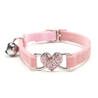 Heart Charm and Bell Cat Collar Safety Elastic Adjustable with Soft Velvet Material 8 Colors Pet Product Small Dog Collar pet
