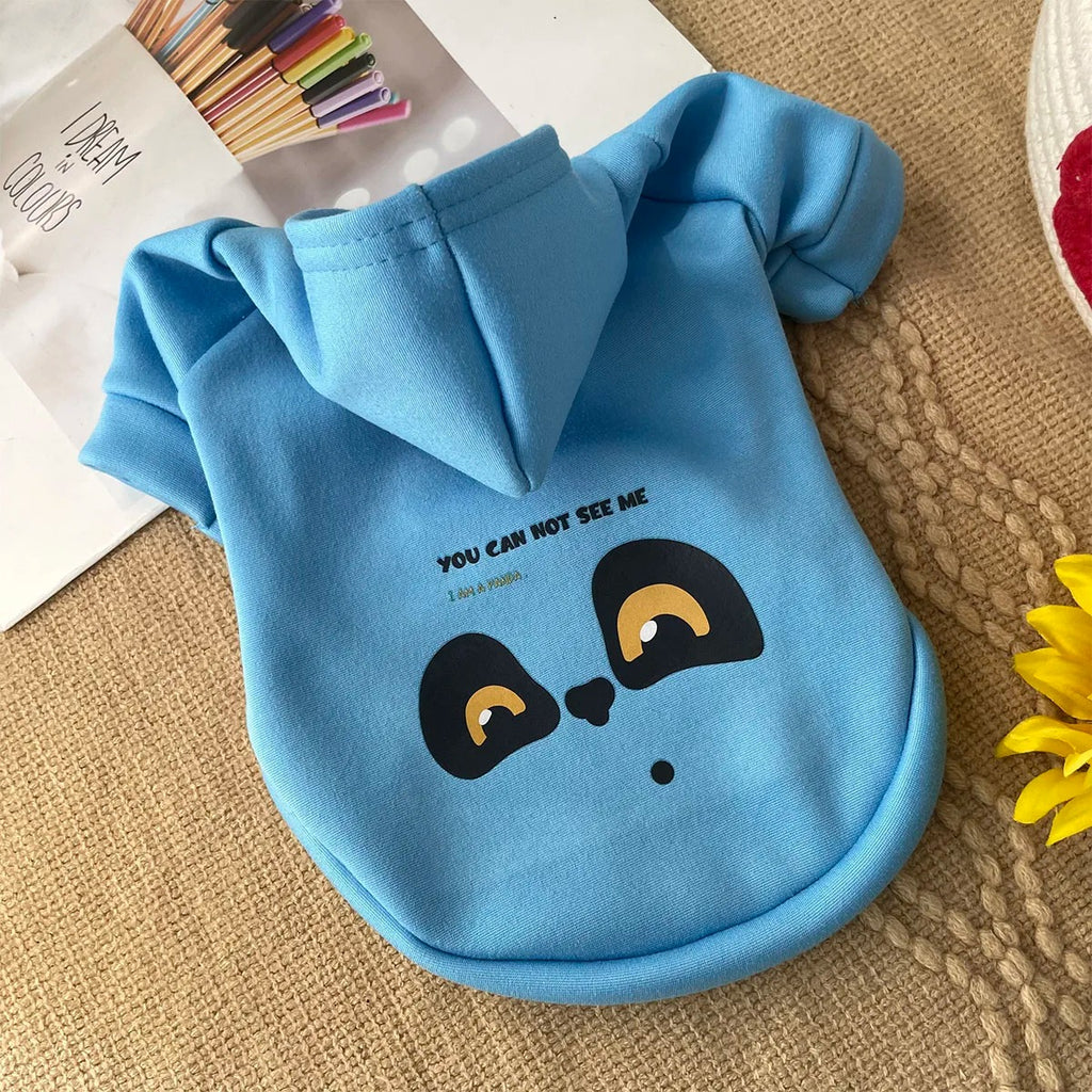 Autumn and Winter Pet Clothes Dog Milk Silk with Velvet Hat Pullover Cartoon Sweater Cat and Dog Strap Pulling Rope Loop Buckle (Small 1.5-2.5kg)