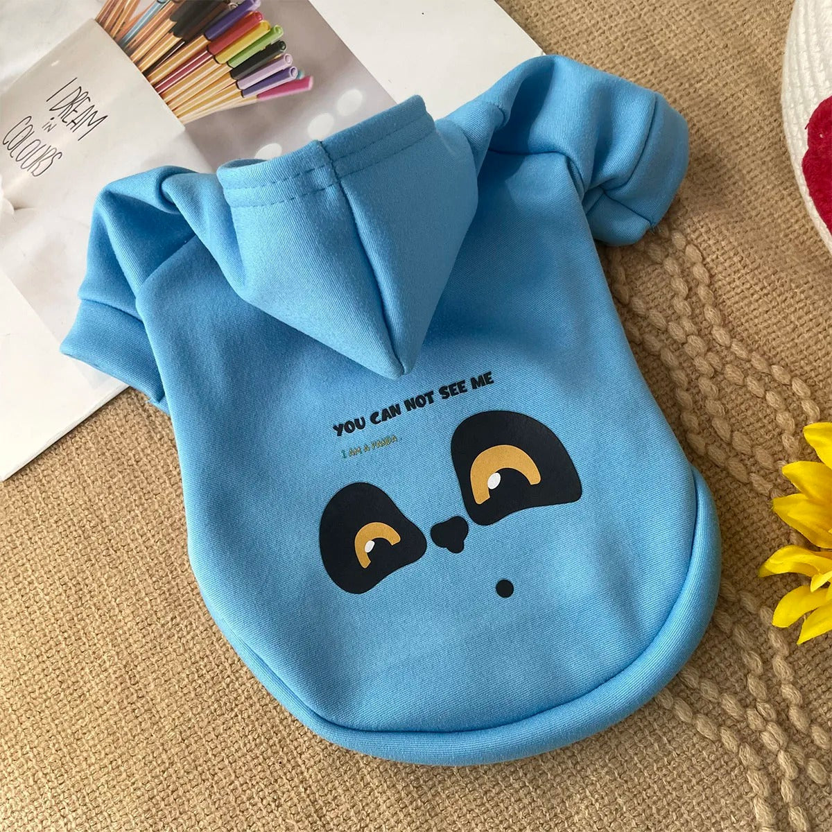 Autumn and Winter Pet Clothes Dog Milk Silk with Velvet Hat Pullover Cartoon Sweater Cat and Dog Strap Pulling Rope Loop Buckle (Small 1.5-2.5kg)