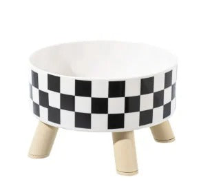 Pet cat and dog bowl polka-dot plaid stainless steel anti-slip easy to clean indoor and outdoor