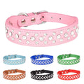 Pet collars for small dogs, pet collars, rhinestone PU collars for cats and dogs, adjustable to prevent pets from being lost