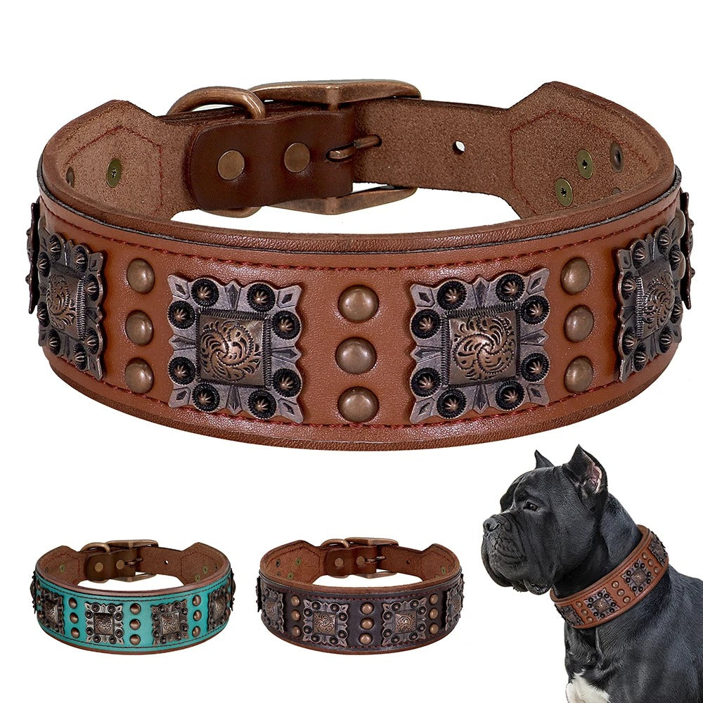 Spiked Leather Dog Collar (L)