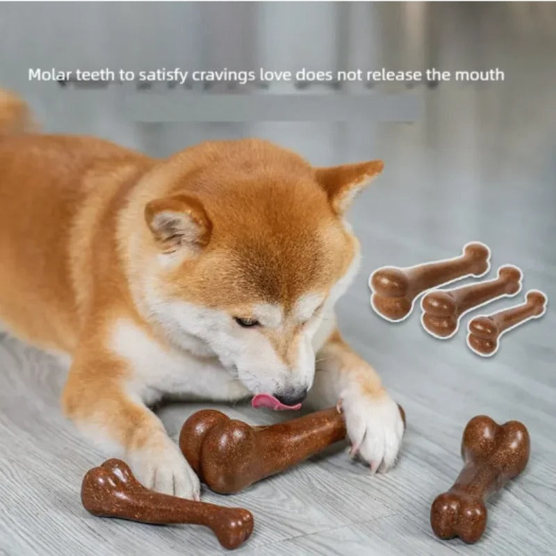 Natural Non-Toxic Indestructible Dog Bone Chew Toy Anti-Bite Puppy Teething Chew Toy for Small Medium Large Dogs Pet Chewbone