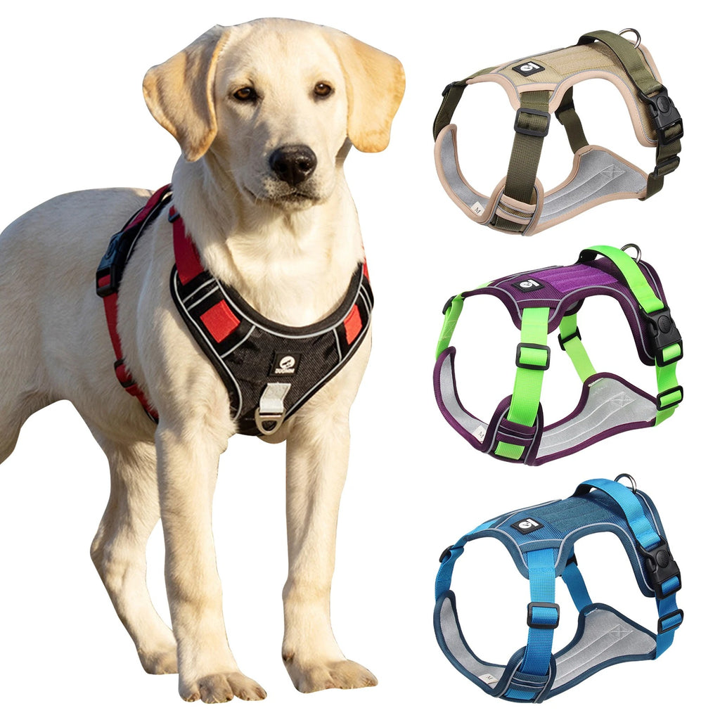 Dog Harness Reflective Midium Large Dogs Tactical Vest Big 1680D Waterproof Oxford Cloth Dog Harnesses Pet Accessoires Supplies (S)