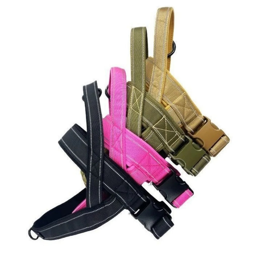 Explosion-Proof Tactical Harness Dog Traction Large Dog Collar Vest Style Golden Retriever Dog Walking Traction Vest (XL)