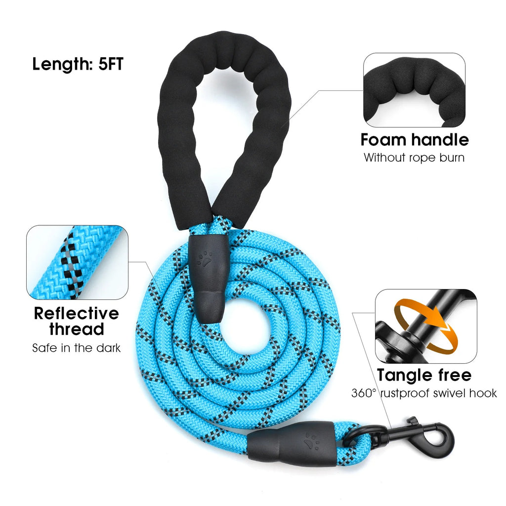 Dog Harness and Leash Combo, Escape Proof No Pull Vest Harness, with 5 Feet Leash, Reflective Adjustable Soft Padded Pet Harness (L)
