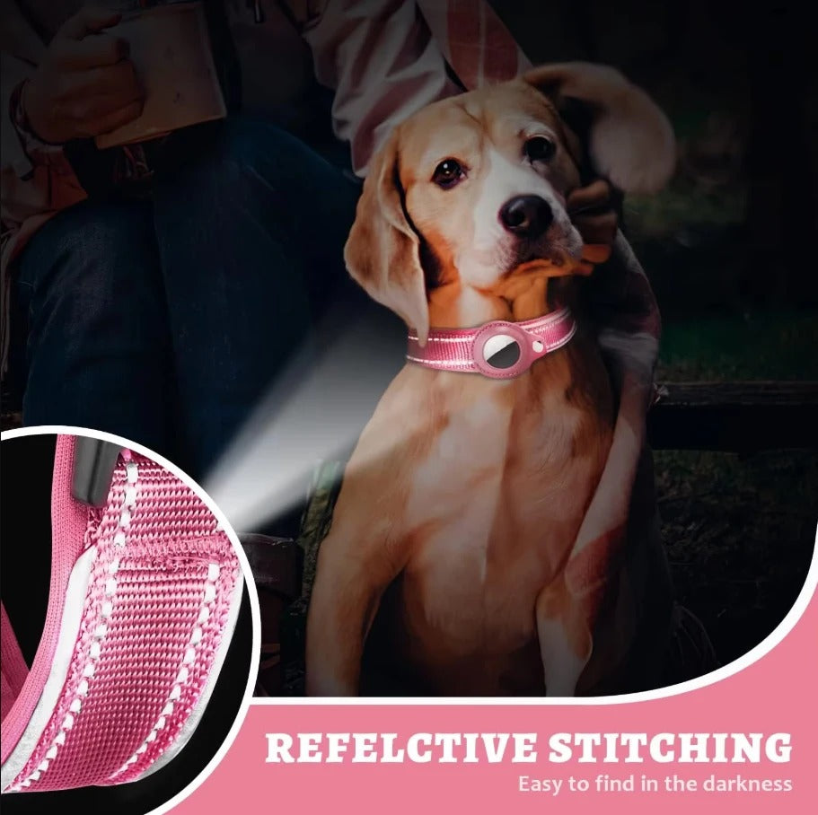 Reflective AirTag Dog Collar, Heavy Duty Dog Collar with Adjustable AirTag Holder Case Accessories for  Large Dogs